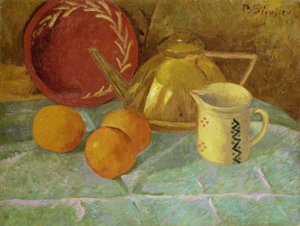 Martwa natura z owocami i dzbanem lub synchronizacja w kolorze żółtym, 1913
